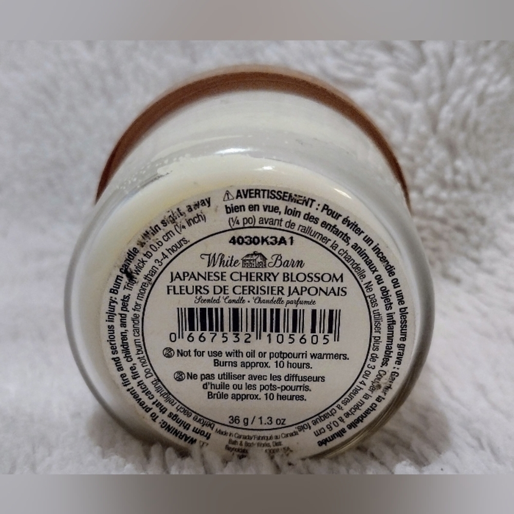 Bath And Body Works White Barn Japanese Cherry Blossom Mini Candle 36g 1.3 Oz